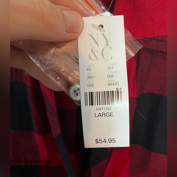 NWT New York & Company Buffalo plaid shirt - Picture 3 of 6
